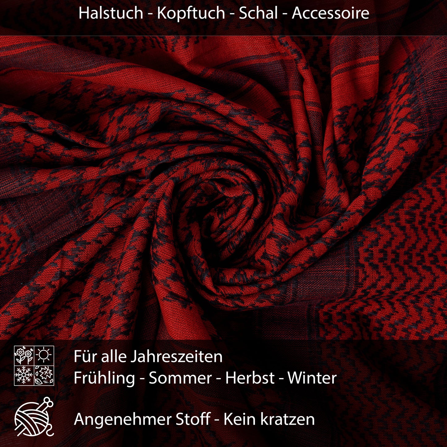Palästinensertuch Shemagh Kufiya 3er Set in Bordeaux Lila Pink