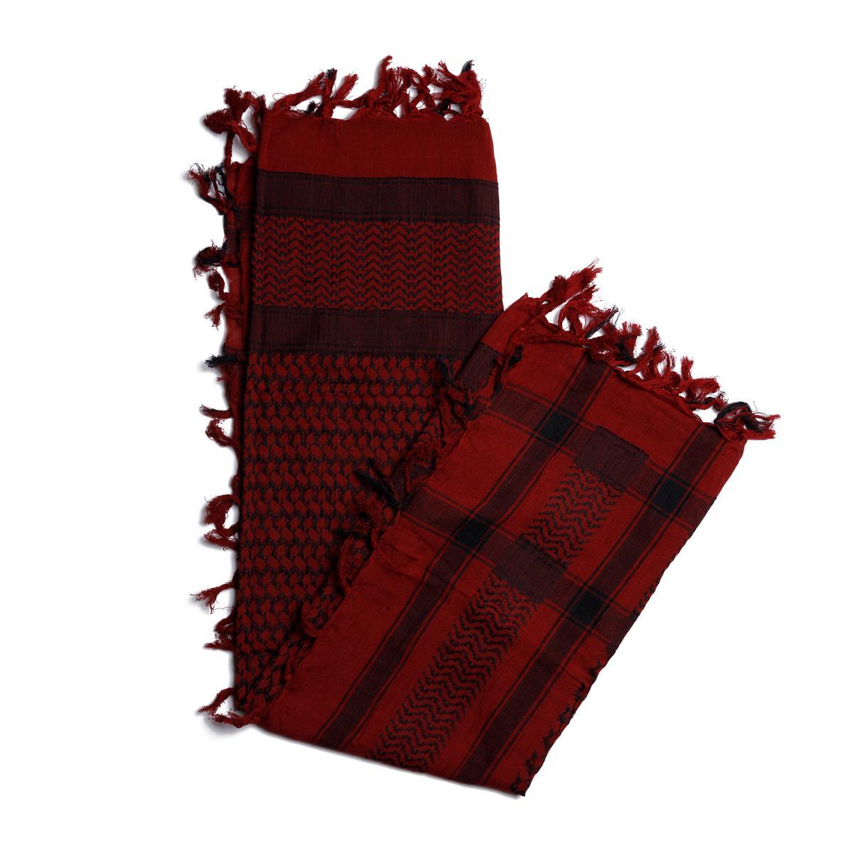 Palästinensertuch Shemagh Kufiya in Bordeaux Rot Schwarz