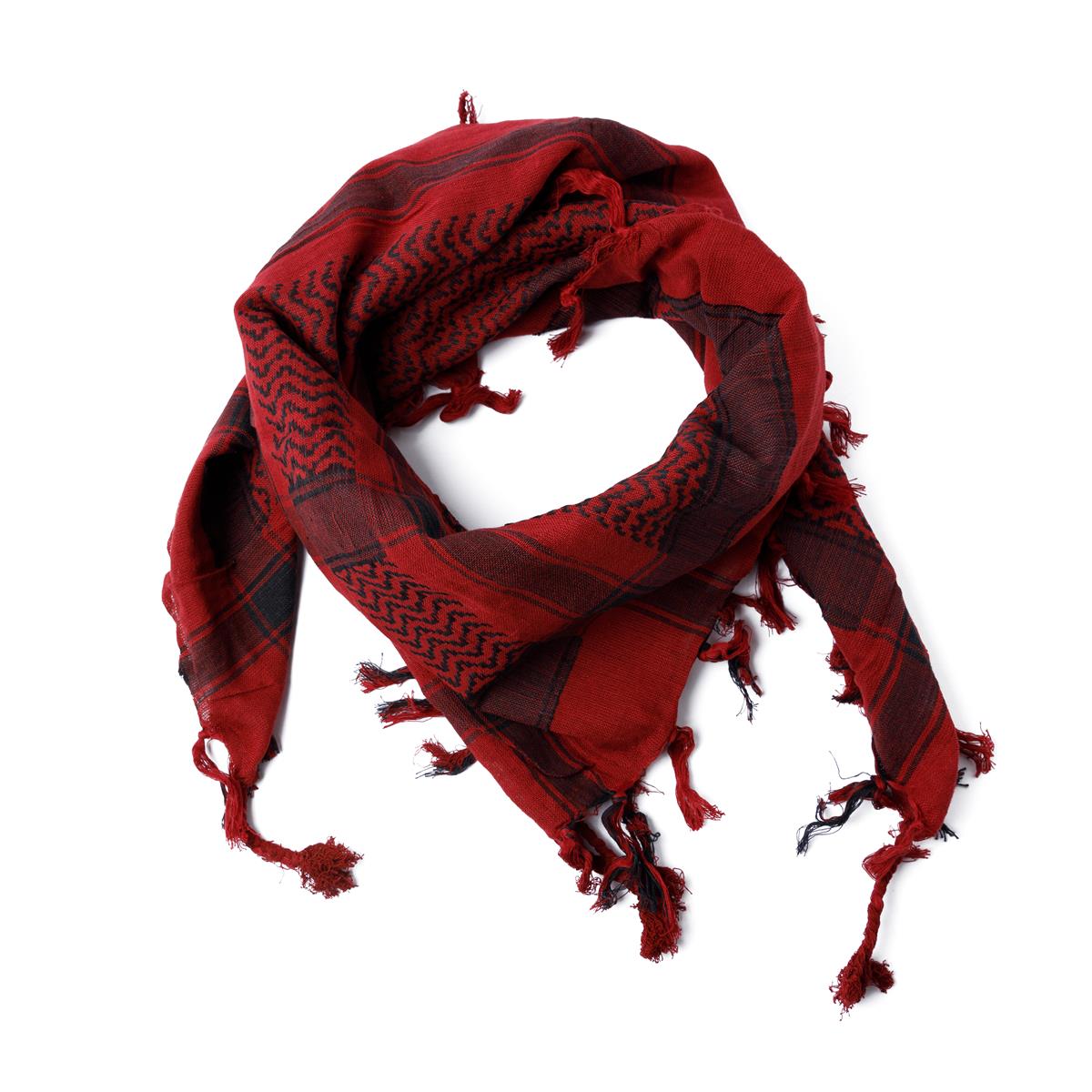 Palästinensertuch Shemagh Kufiya in Bordeaux Rot Schwarz