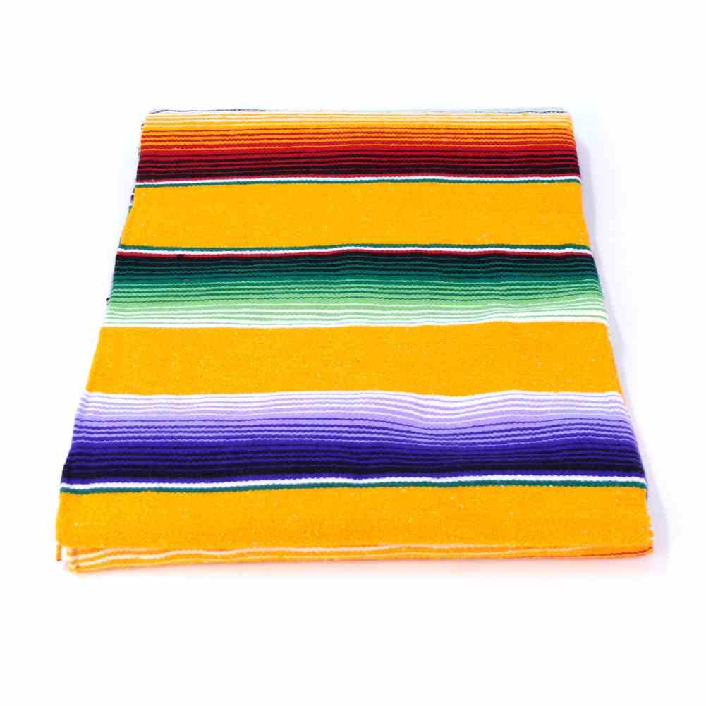 Mexico Sarape Decke in Gelb Orangener Hand Webung