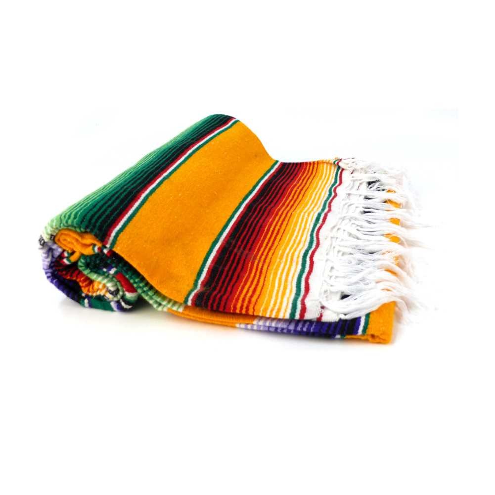 Mexico Sarape Decke in Gelb Orangener Hand Webung