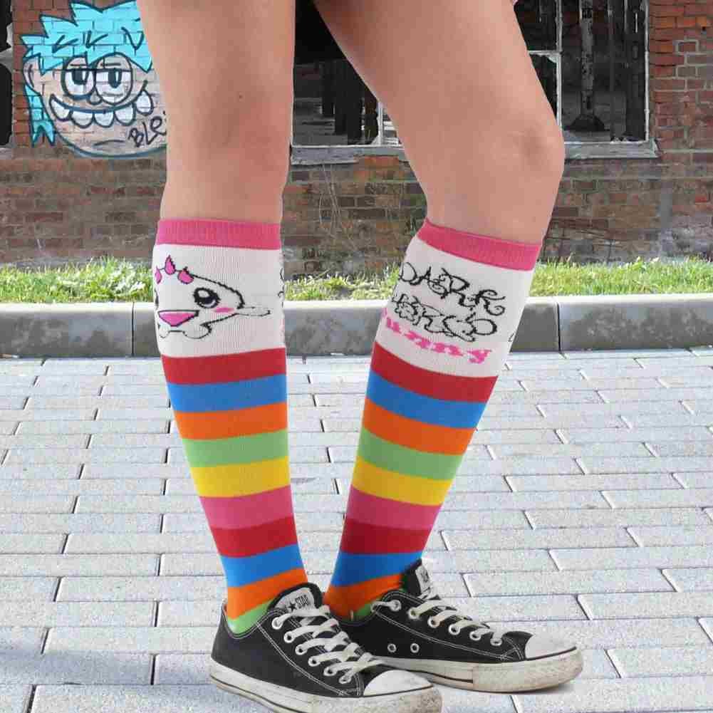 Monster Regenbogen Socken Gestreift Einheitsgröße