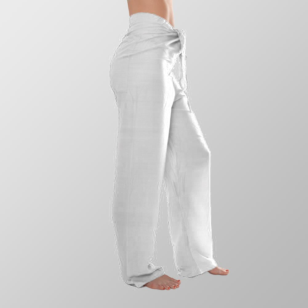 Weiße Unisex Yoga Baumwoll Hosen
