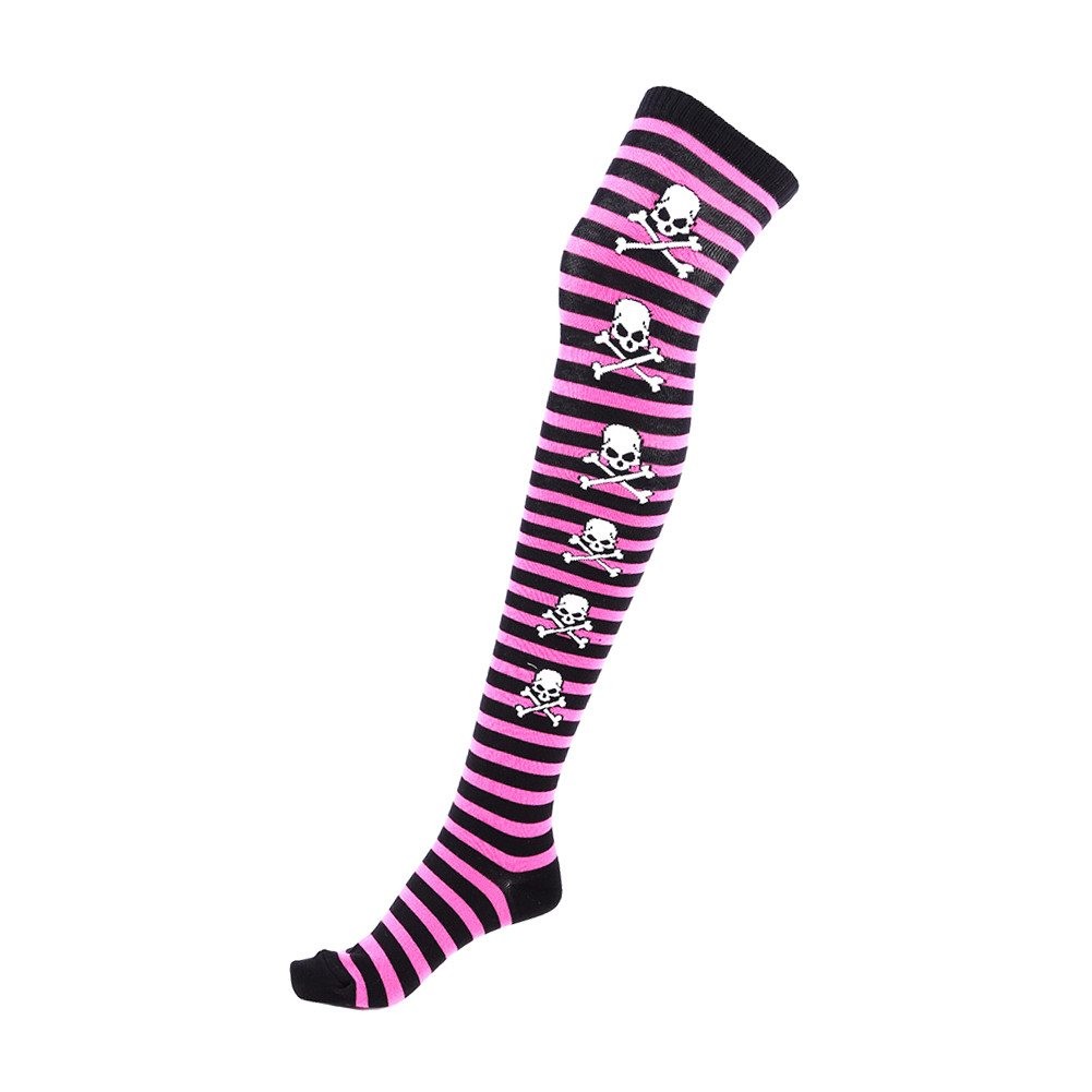 Striped Skull Overknees