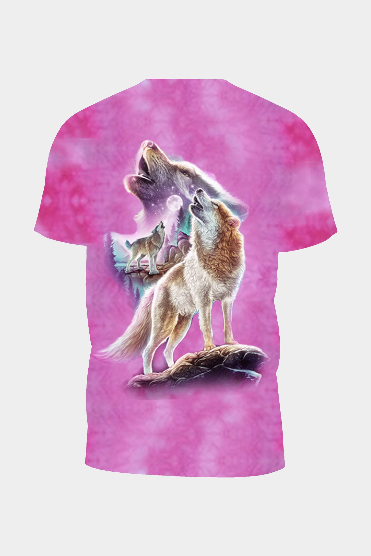 Wild Clothing Tie-Dye Rosa Wölfen T-Shirt