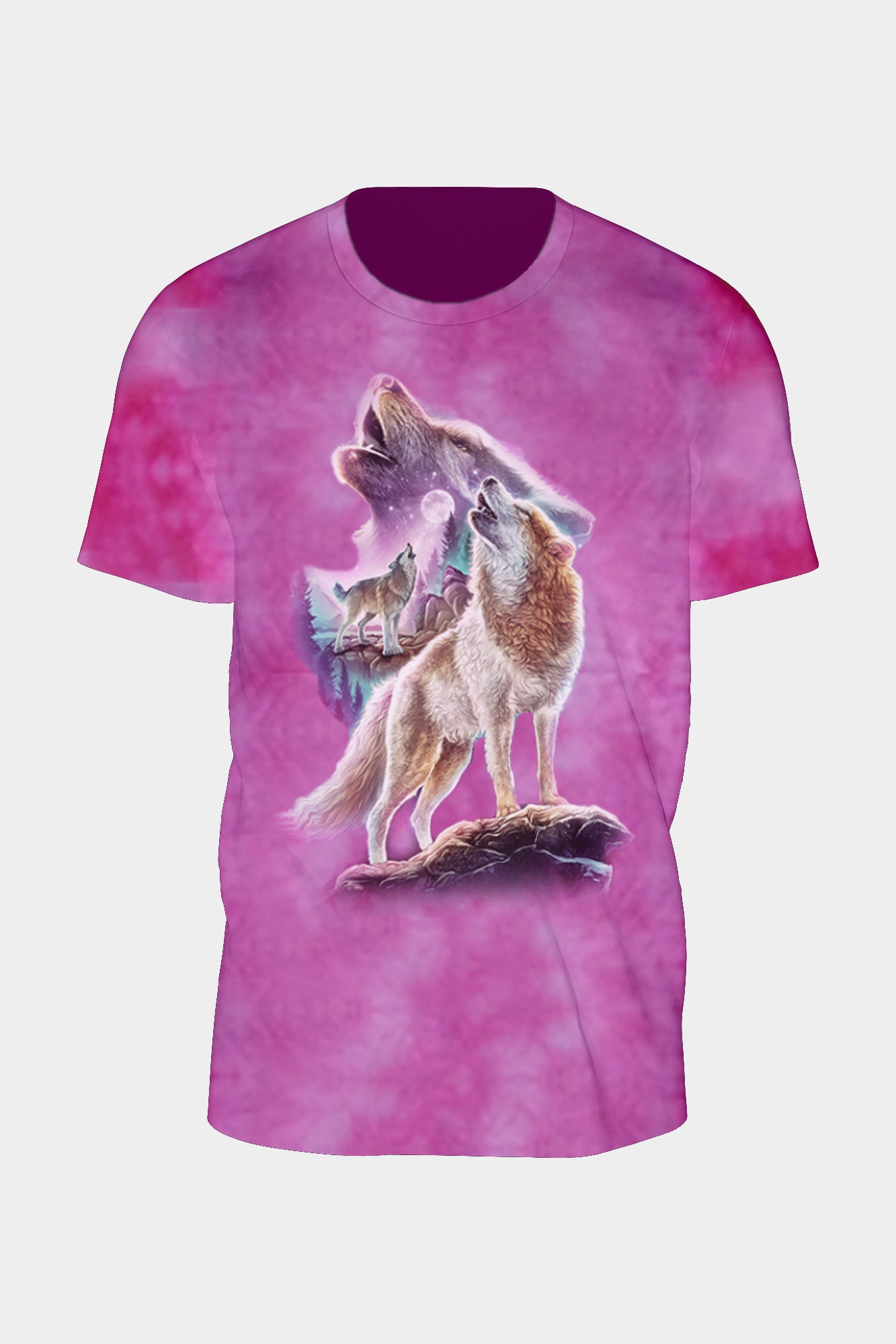 Wild Clothing Tie-Dye Rosa Wölfen T-Shirt