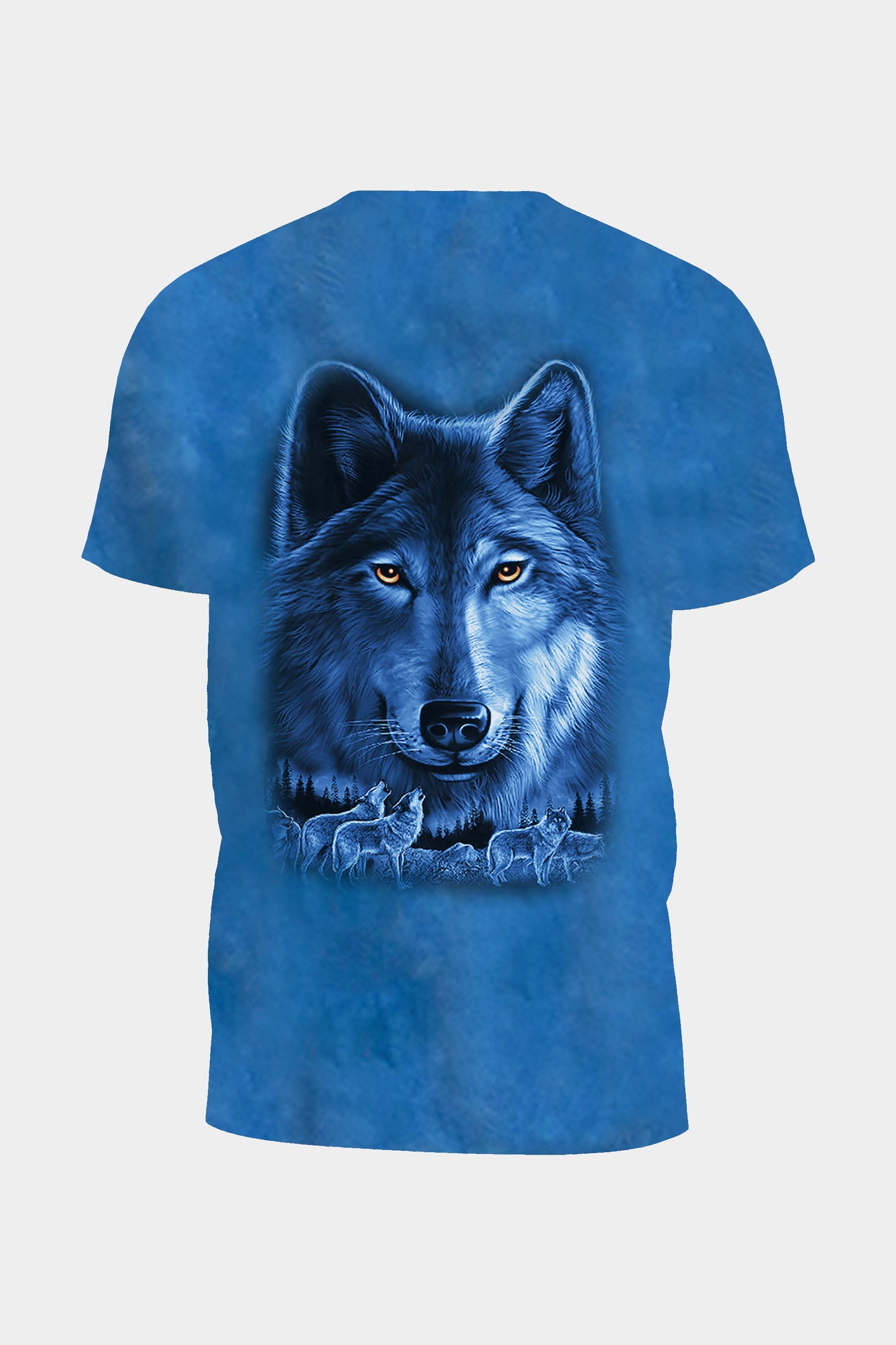 Wild Clothing Tie-Dye Blau einsamer Wolf T-Shirt