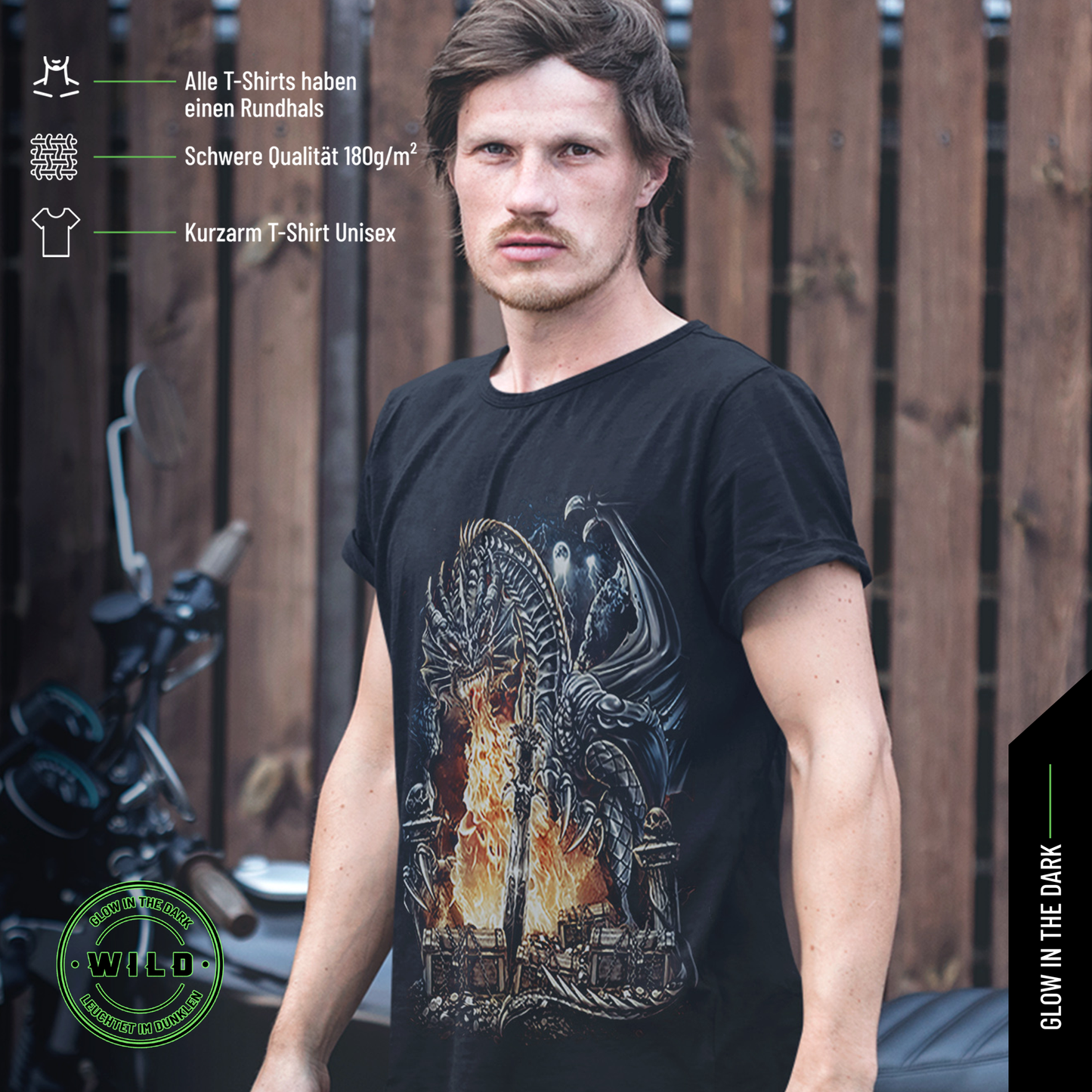Wild Clothing Drachen und Schwert T-Shirt