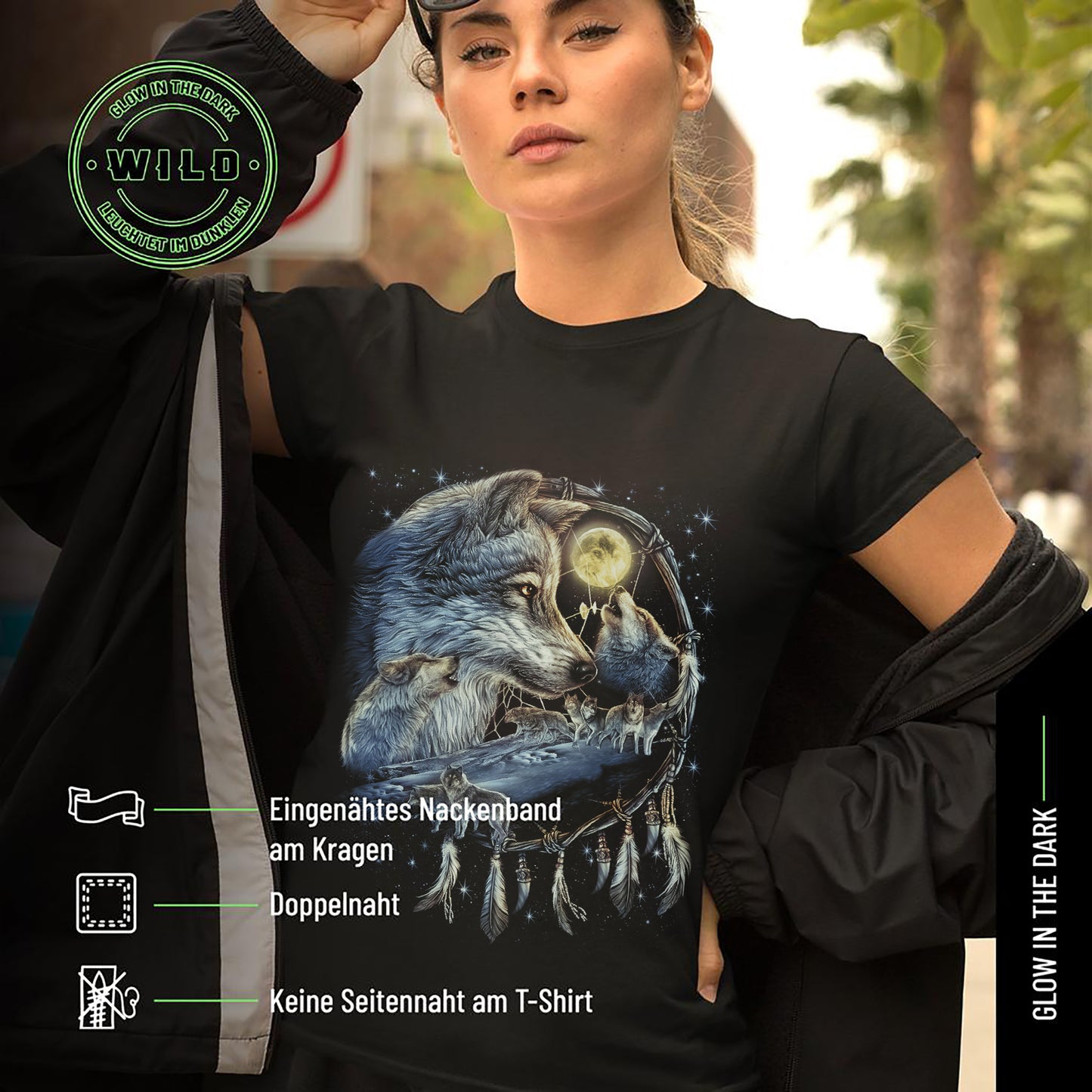 Wild Clothing Wolf in Traumfänger T-Shirt