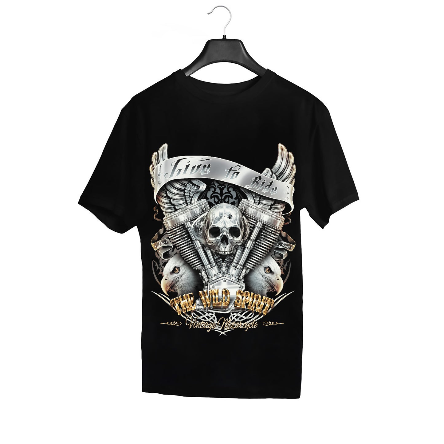 Wild Clothing Live To Ride Vintage Motorcycles T-Shirt