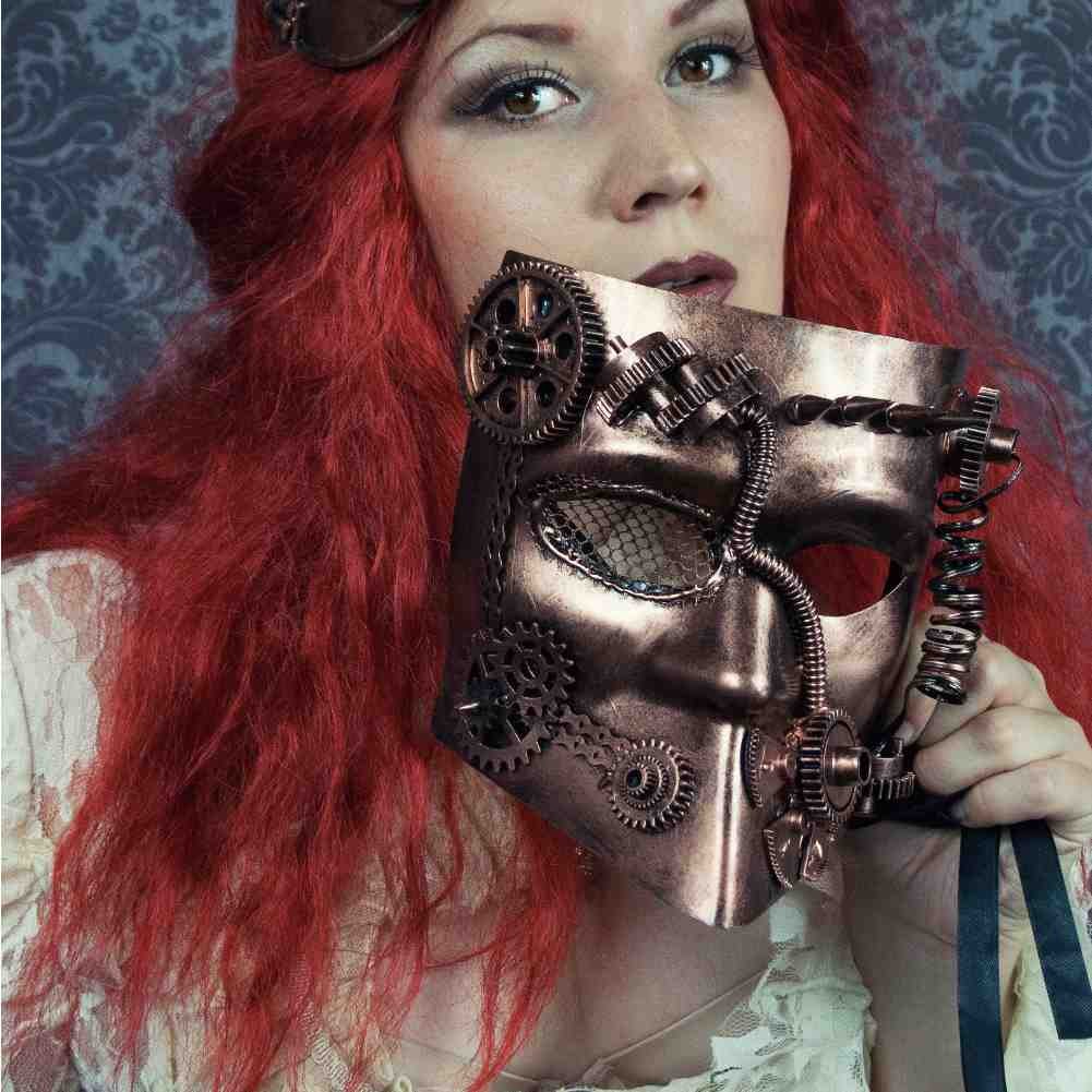 Venezianische Kupfer Steampunk Maske