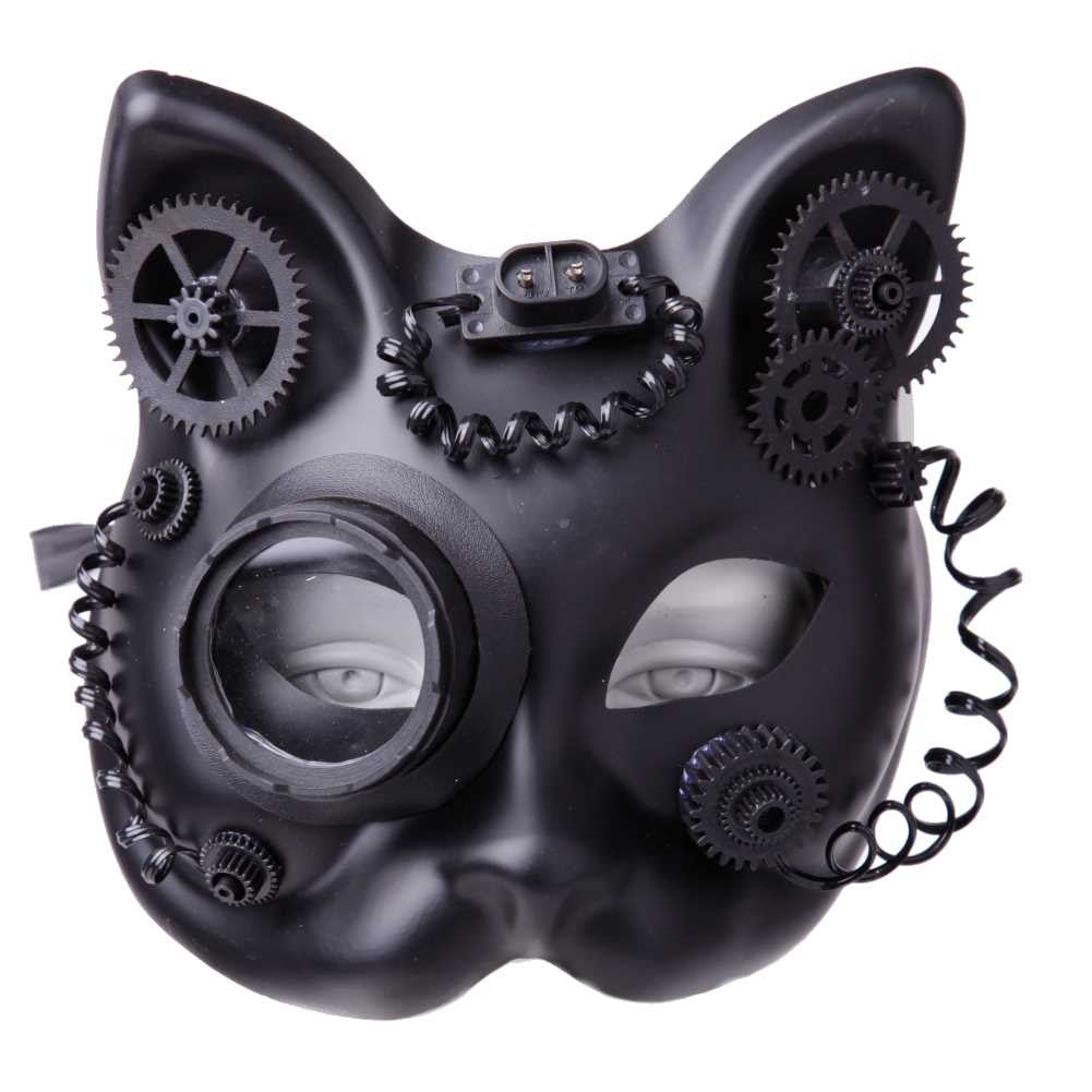 Binokular Steampunk Elektro Cat Maske