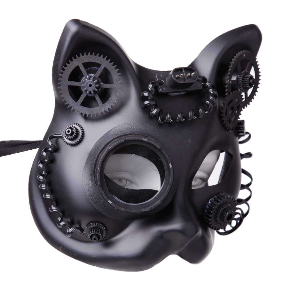 Binokular Steampunk Elektro Cat Maske
