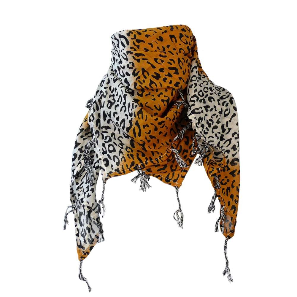 Halstuch Bicolor in Leoparden Optik Braun Weiß