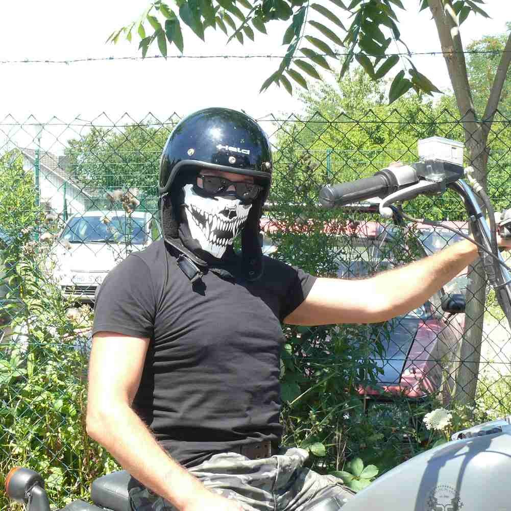 Raubtier Totenschädel Biker Sturrmmaske mit Hochwertigem Aufdruck