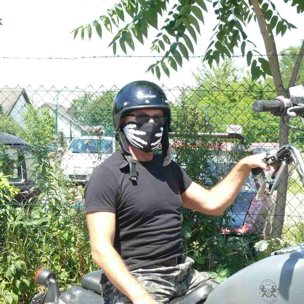Neopren Biker Halbmaske Skelett Hände