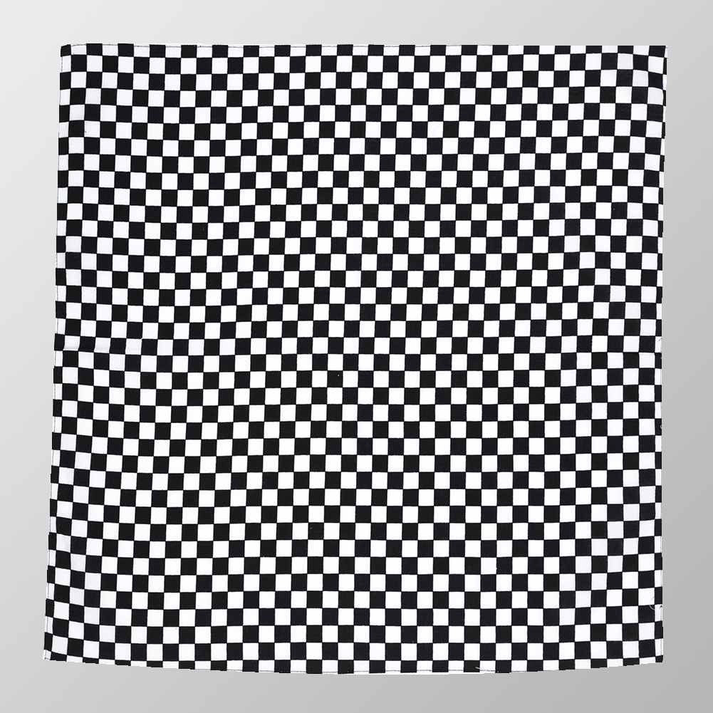 Bandana Halstuch Schwarz Weiß Kariert Schachbrett 55 cm x 55 cm
