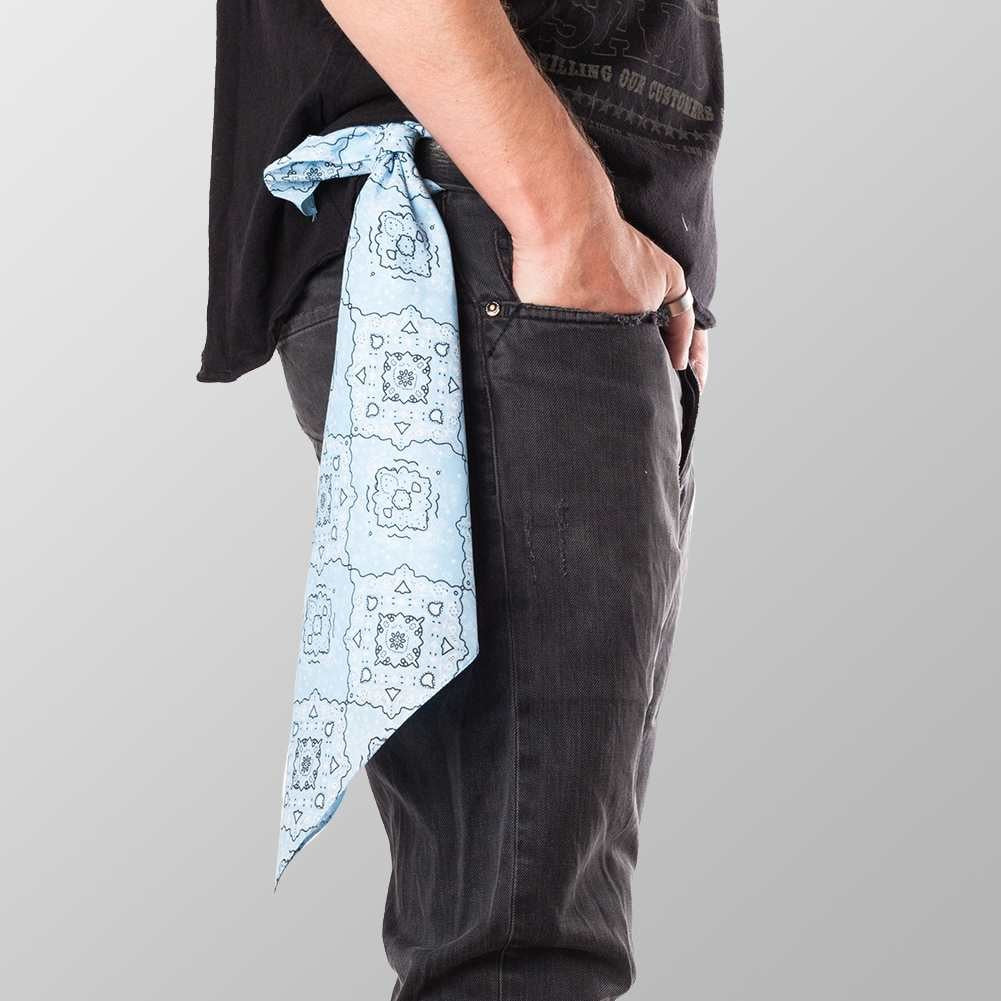 Bandana Halstuch Hellblau Paisley 55 cm x 55 cm