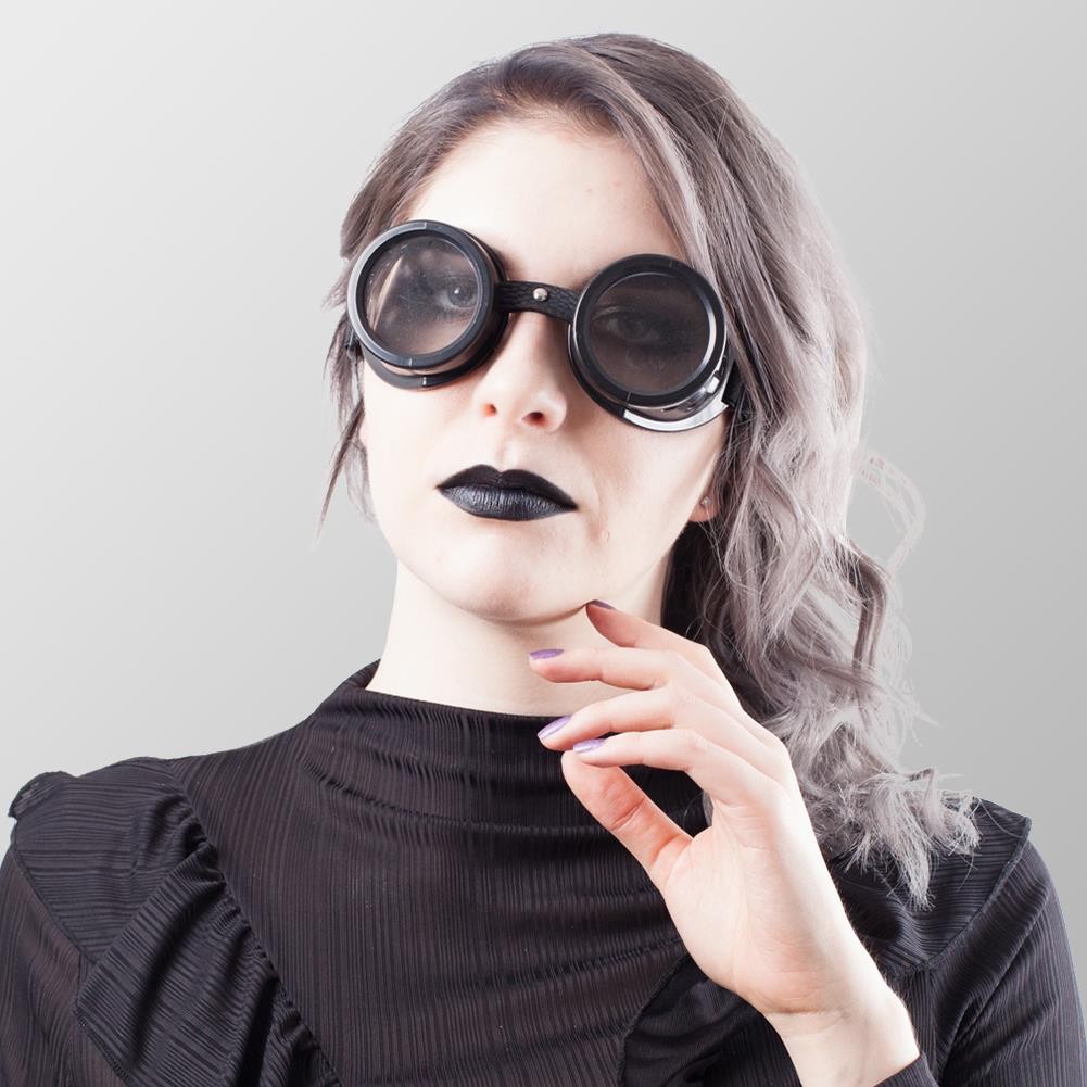 Steampunk Brillen mit Löchern auf beiden Seiten