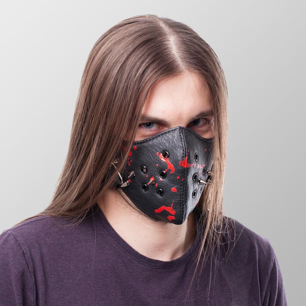Halbmaske mit Spikes Blood Shot