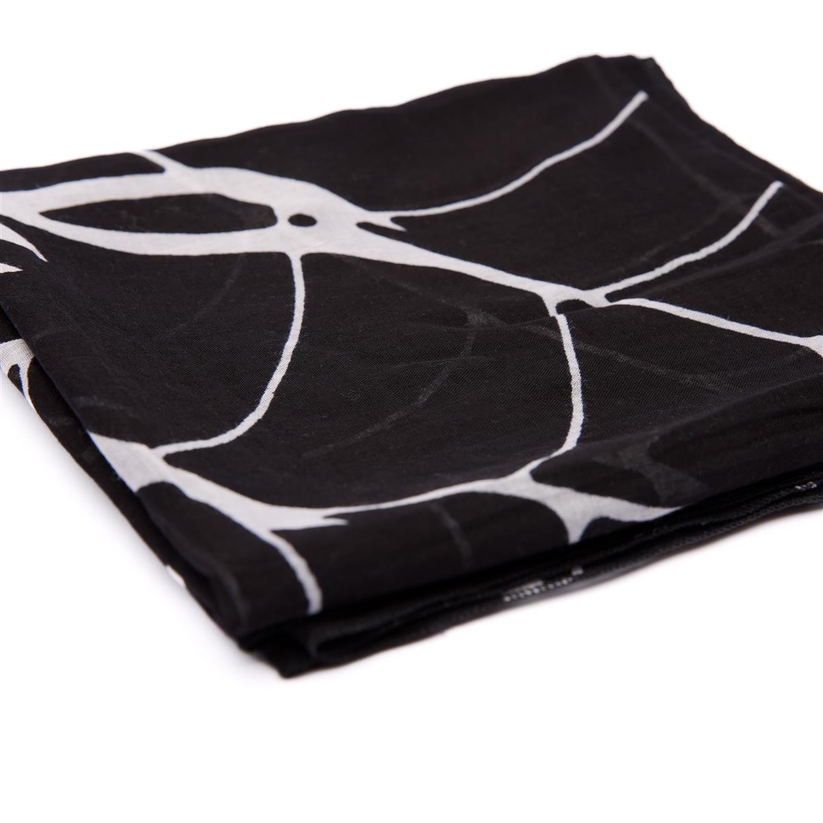 Baumwolltuch mit Spinnennetz Muster in Schwarz Weiß