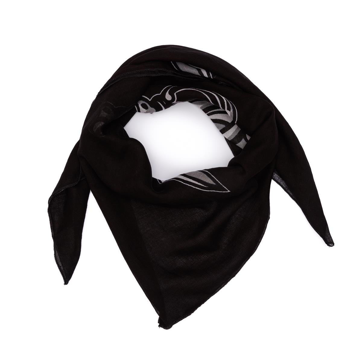 Baumwolltuch mit Piratenkopf Säbel Muster in Schwarz Weiß