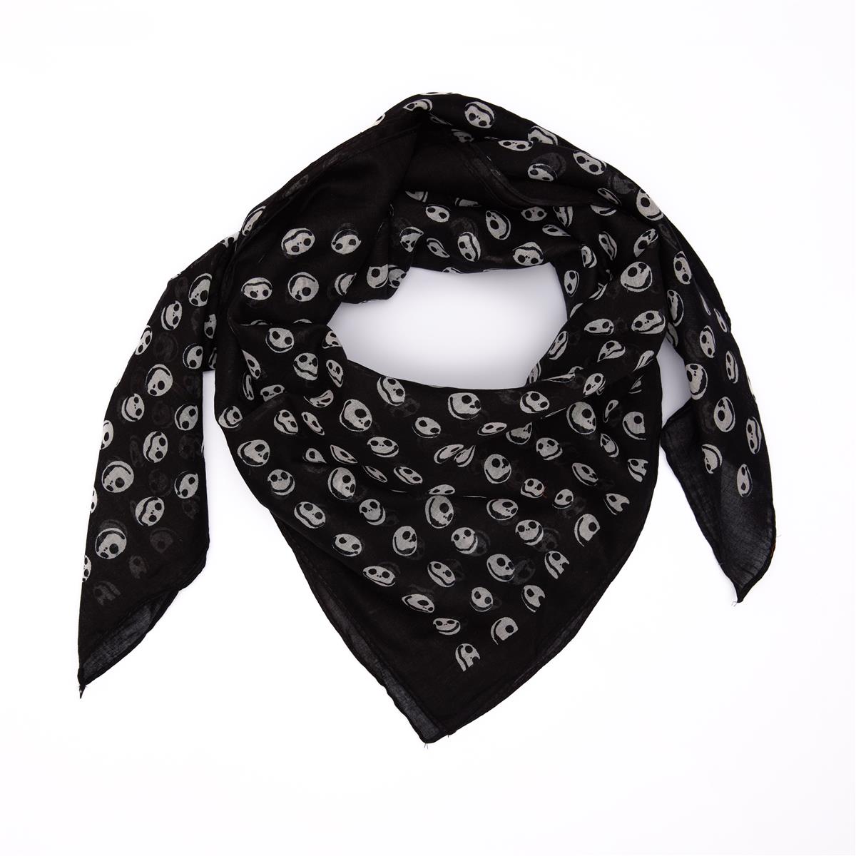 Baumwolltuch miit TNBC Jack Face Muster in Schwarz