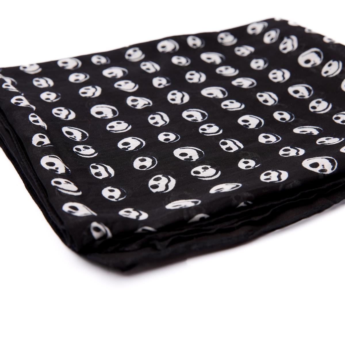 Baumwolltuch miit TNBC Jack Face Muster in Schwarz