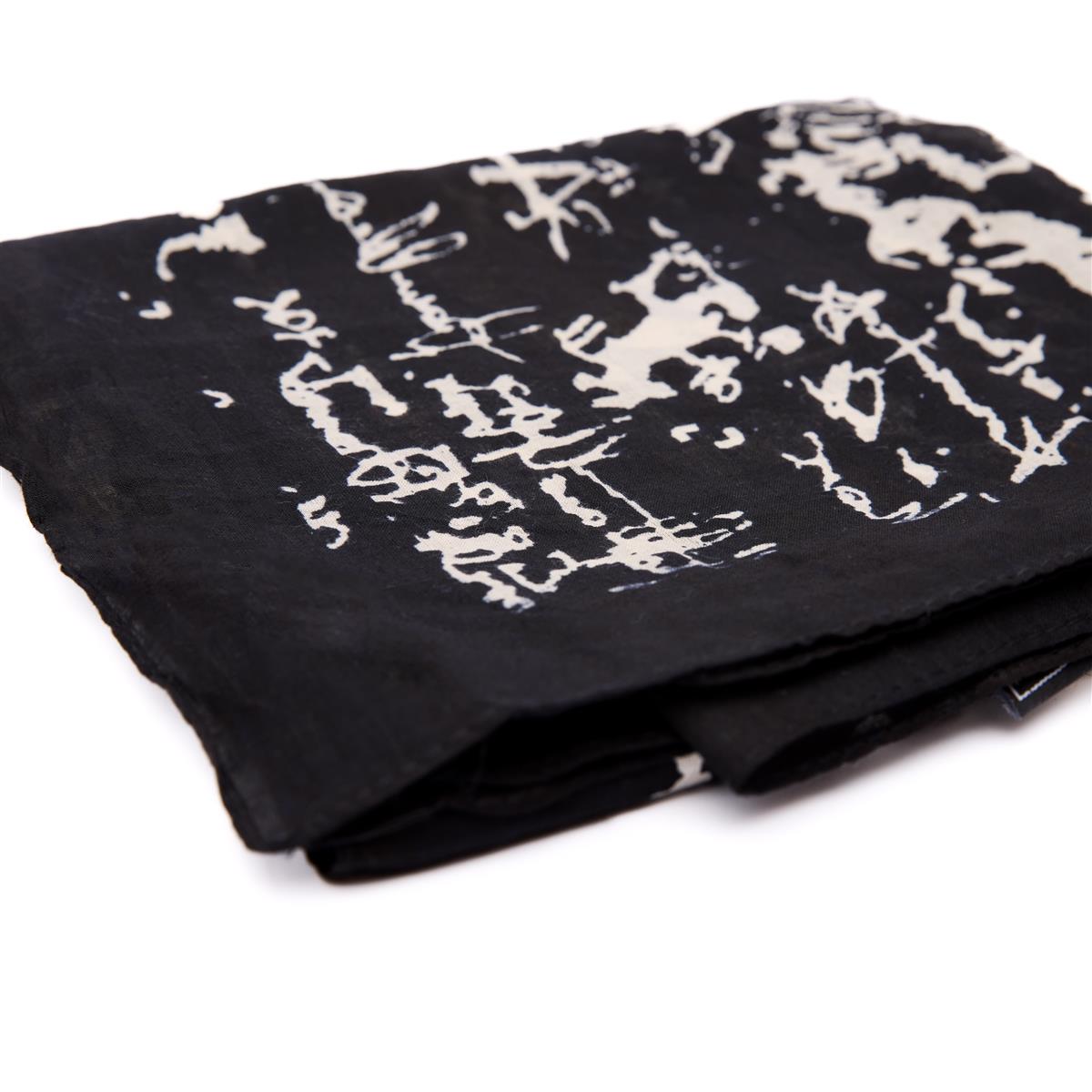 Baumwolltuch mit Pentagram Fledermaus Muster in Schwarz Weiß