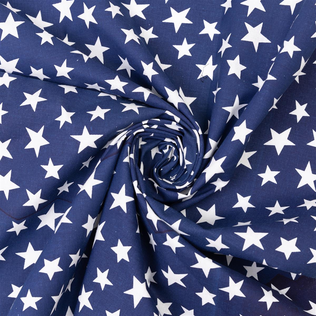 Bandana Halstuch Blau mit Weißen Sternen 55 cm x 55 cm
