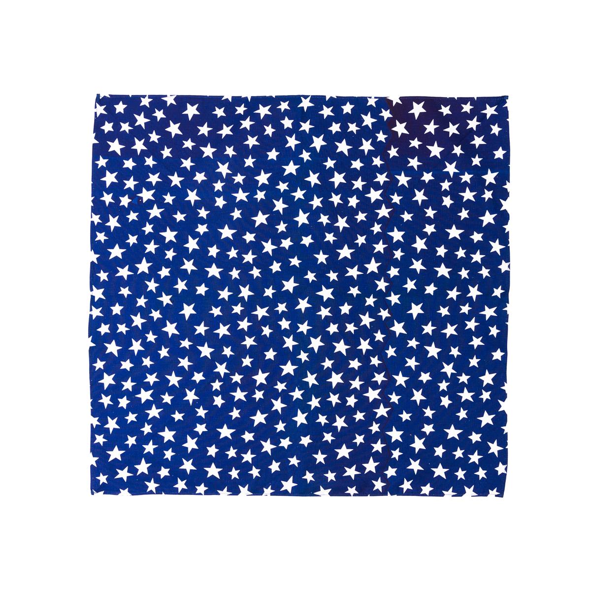 Bandana Halstuch Blau mit Weißen Sternen 55 cm x 55 cm