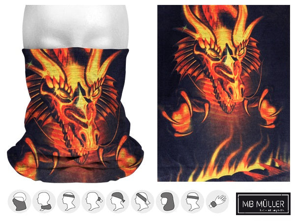 Flammen Drache Multifunktionsschal