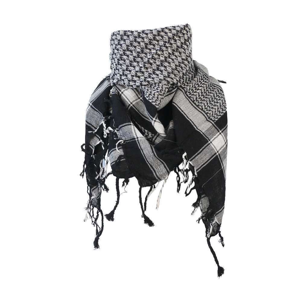 Palästinensertuch Shemagh Kufiya in Schwarz weiß 150 cm x 200 cm