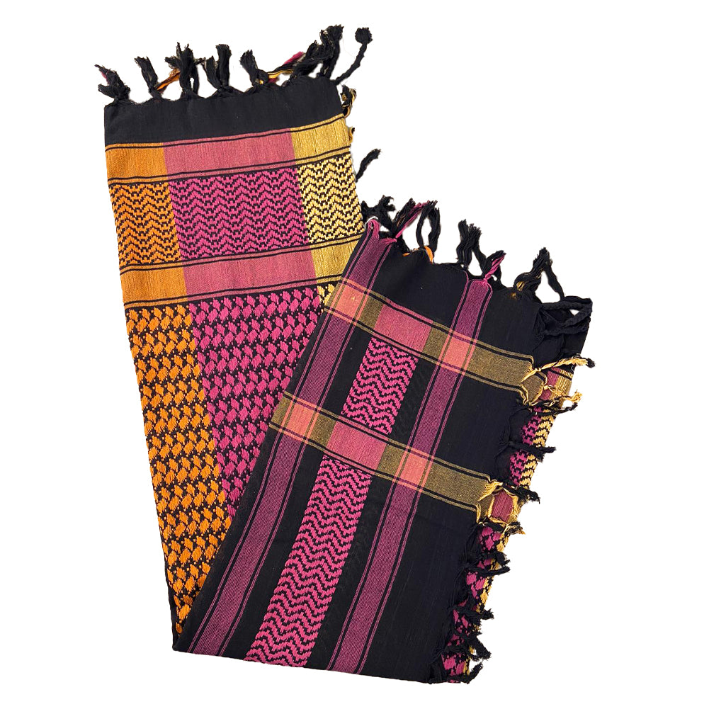 Palästinensertuch Shemagh Kufiya in Schwarz Regenbogen