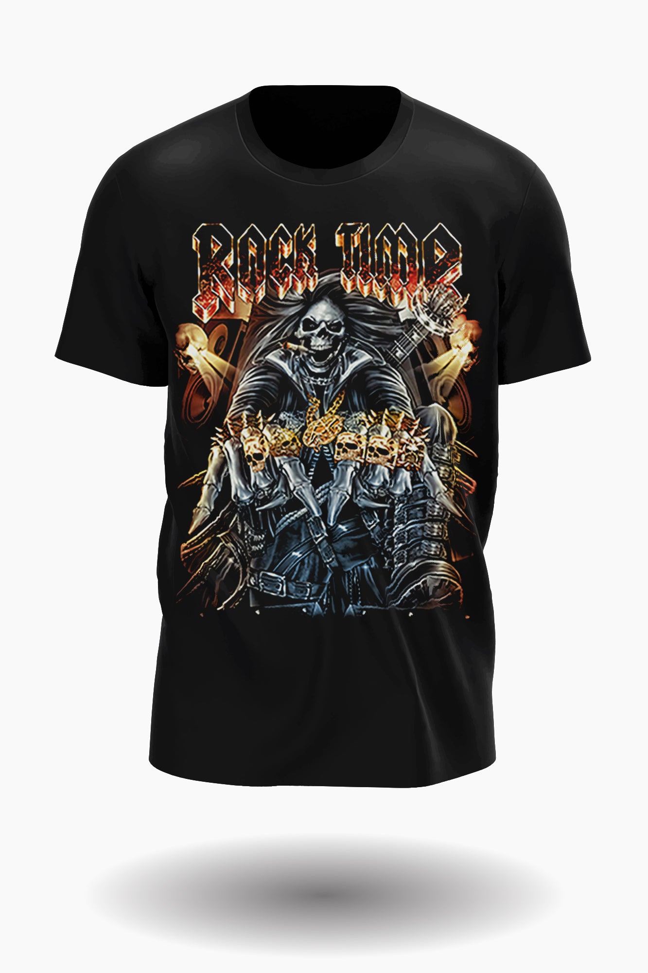 Wild Clothing Totenkopf Rockstar 'Rock Time' T-Shirt L