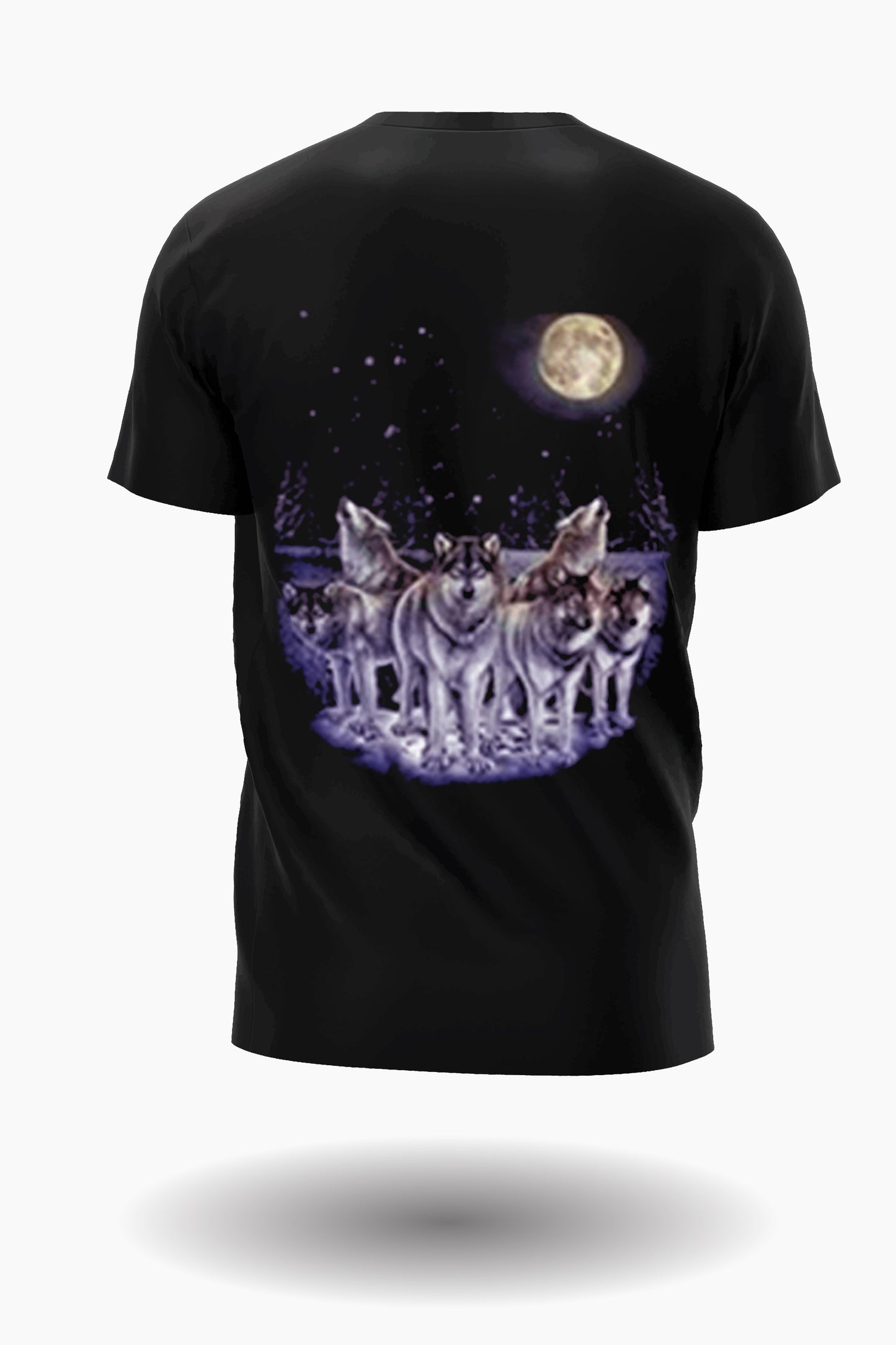 Wild Clothing Wolfsrudel in der Nacht mit Mond und Nordlichter T-Shirt