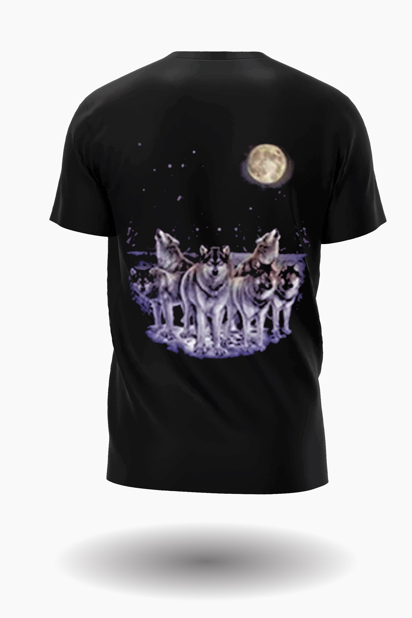 Wild Clothing Leitwolf & Wolfsrudel in der Nacht mit Mond T-Shirt