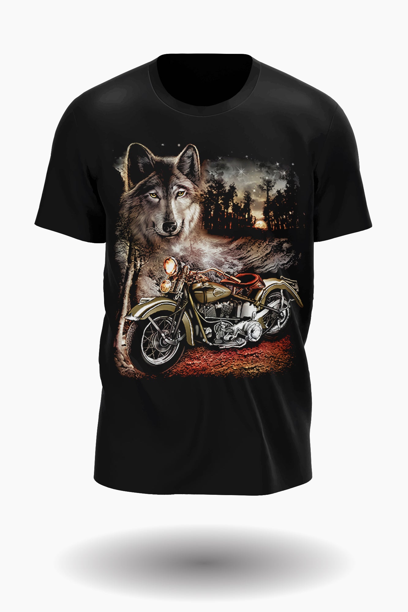 Wild Clothing Waldnacht Leitwolf & Motorrad T-Shirt