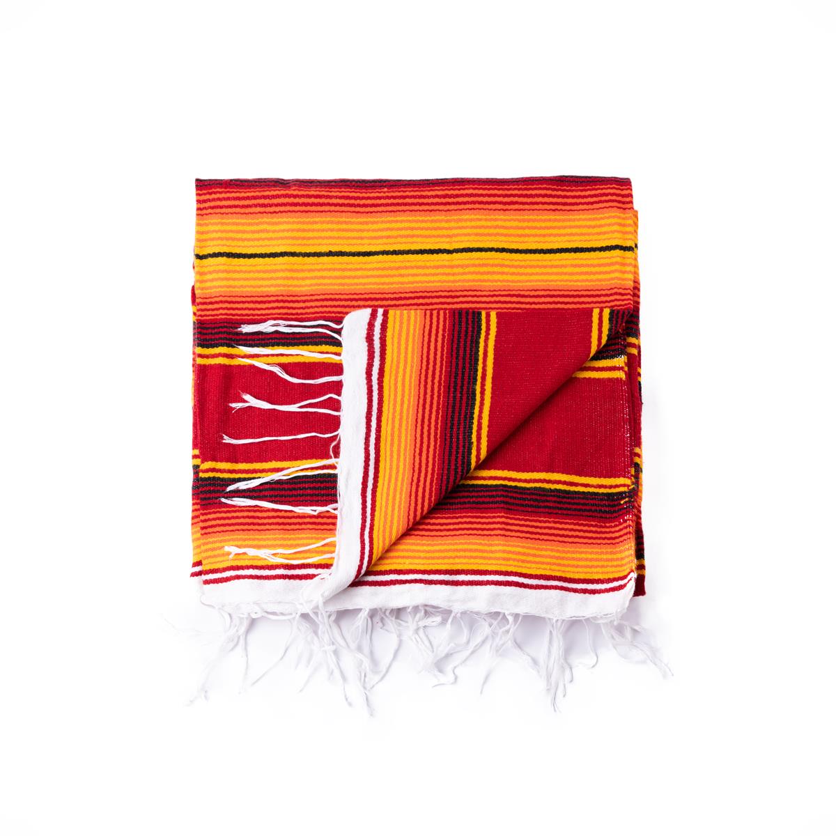Feuer Rote Orignal Gestreifte Sarape Decke
