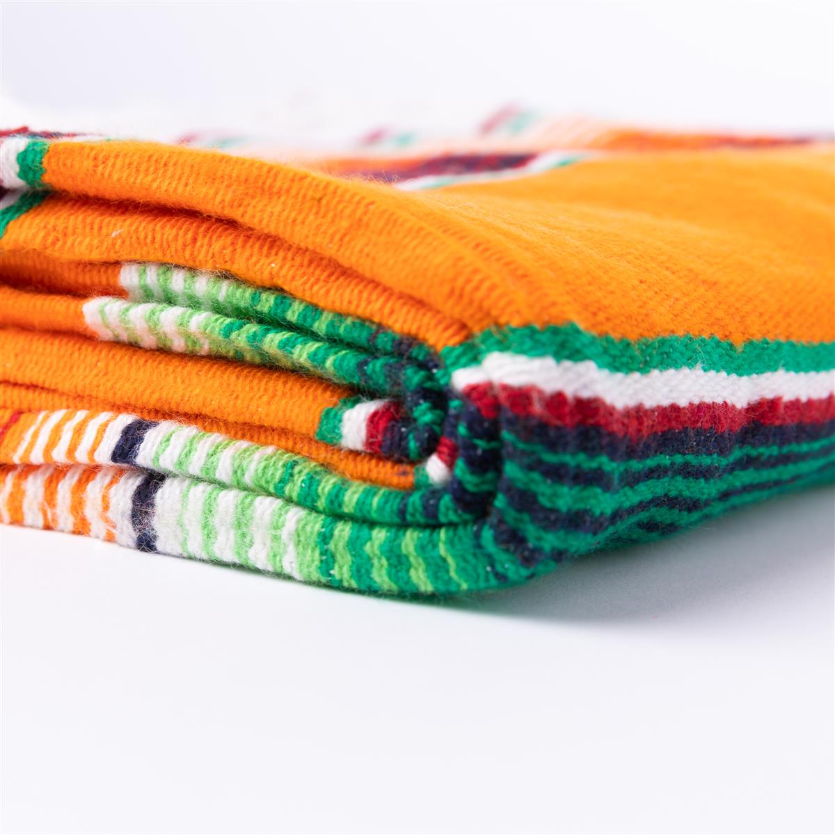 Mexikanische Handgewebte Sarape Fair Trade Decke in Orange Tönen