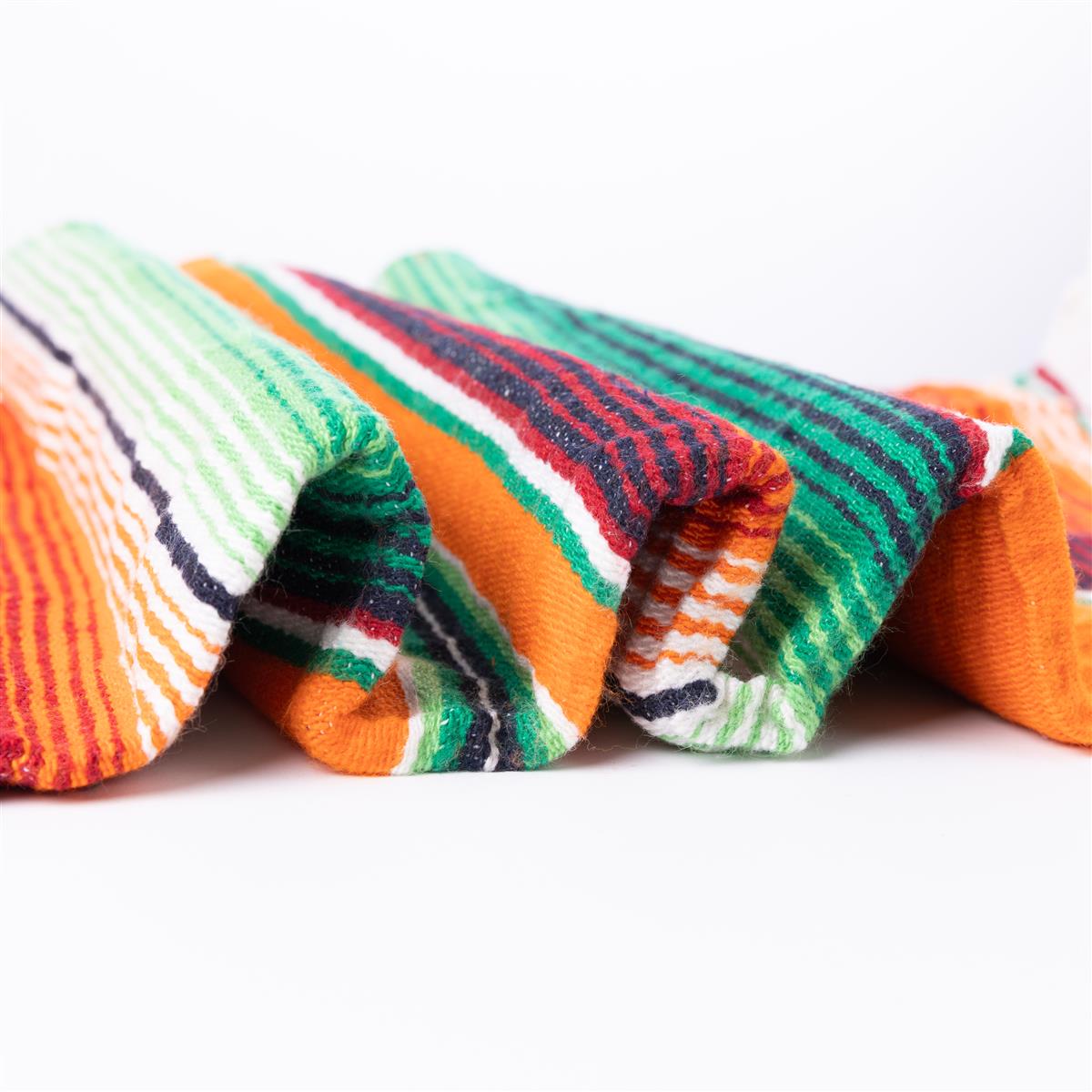 Mexikanische Handgewebte Sarape Fair Trade Decke in Orange Tönen