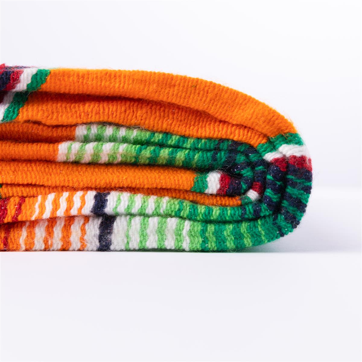 Mexikanische Handgewebte Sarape Fair Trade Decke in Orange Tönen