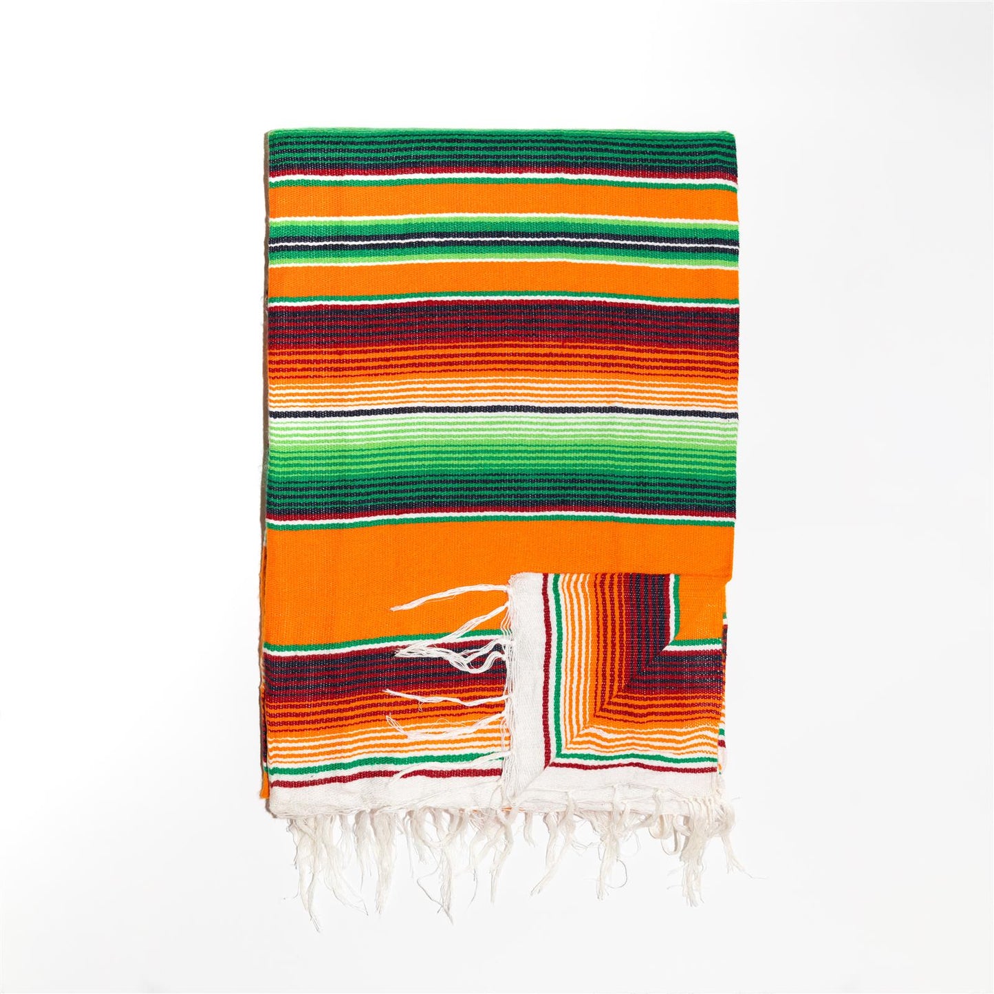 Mexikanische Handgewebte Sarape Fair Trade Decke in Orange Tönen