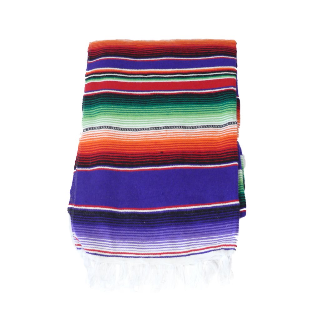 Original Mexikanische Sarape Decke im Flieder Regenbogen Design