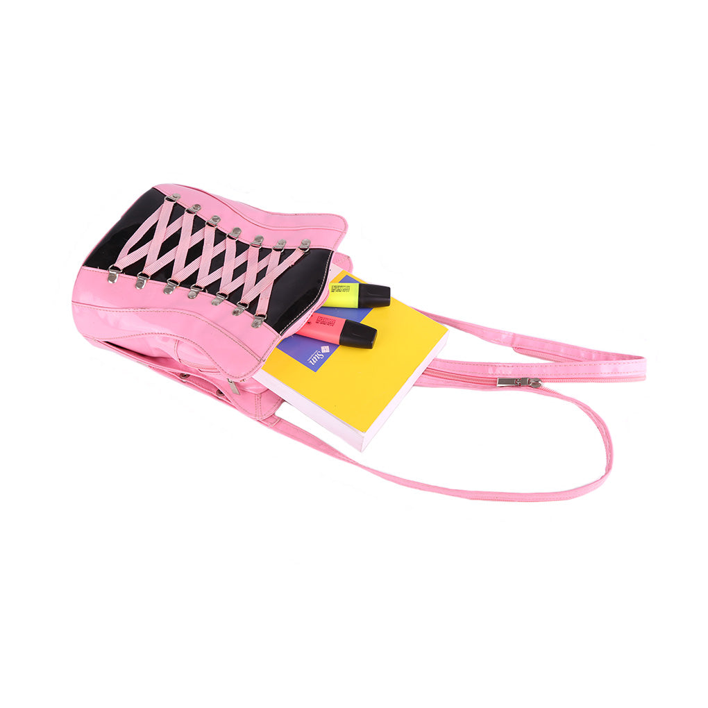 Rucksack Korsett pink lack