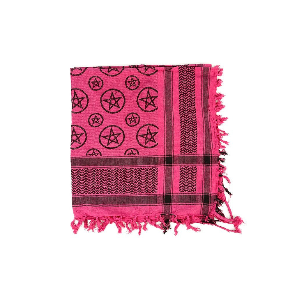 Palästinensertuch Shemagh Kufiya in Pink Pentagramm
