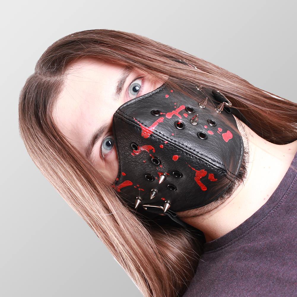 Halbmaske mit Spikes Blood Shot