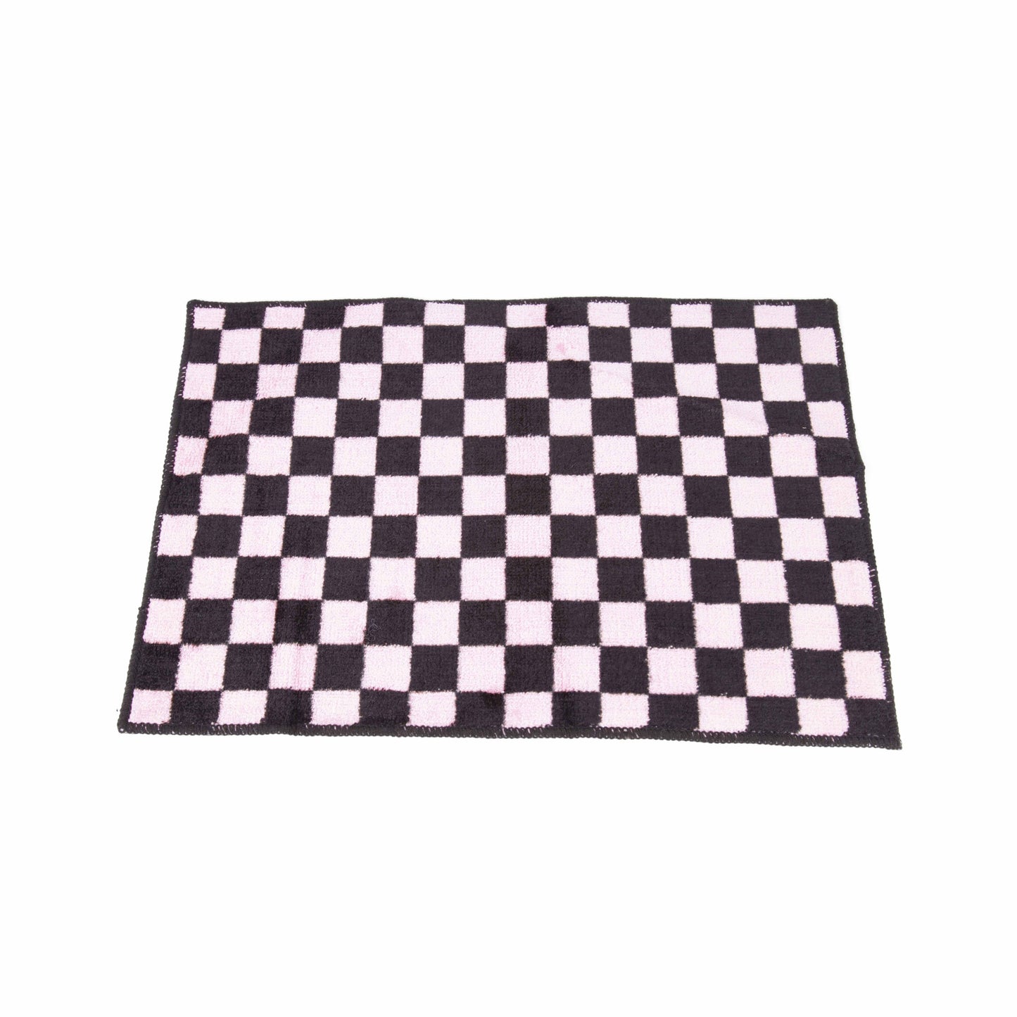 Schachbrett Badematte Schwarz Pink