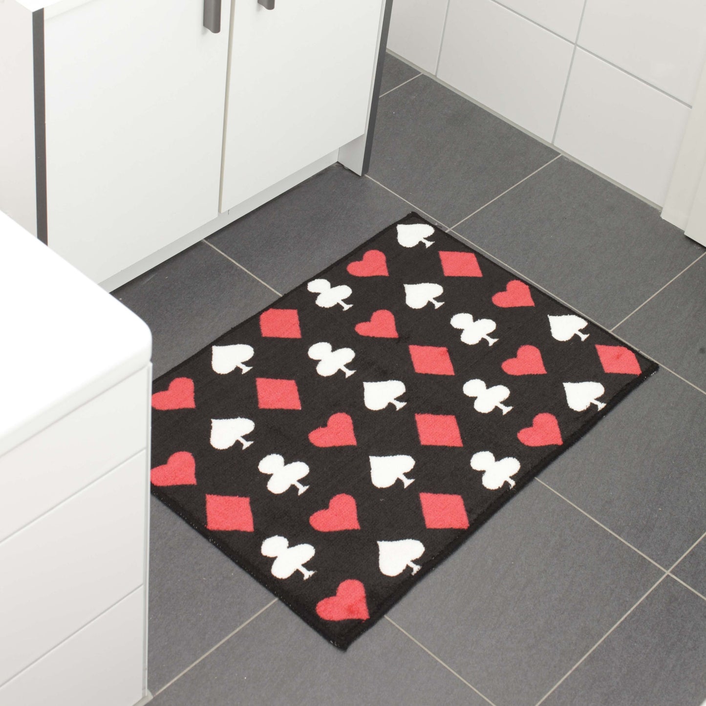 Kartenspiel Icons Design Badematte Schwarz