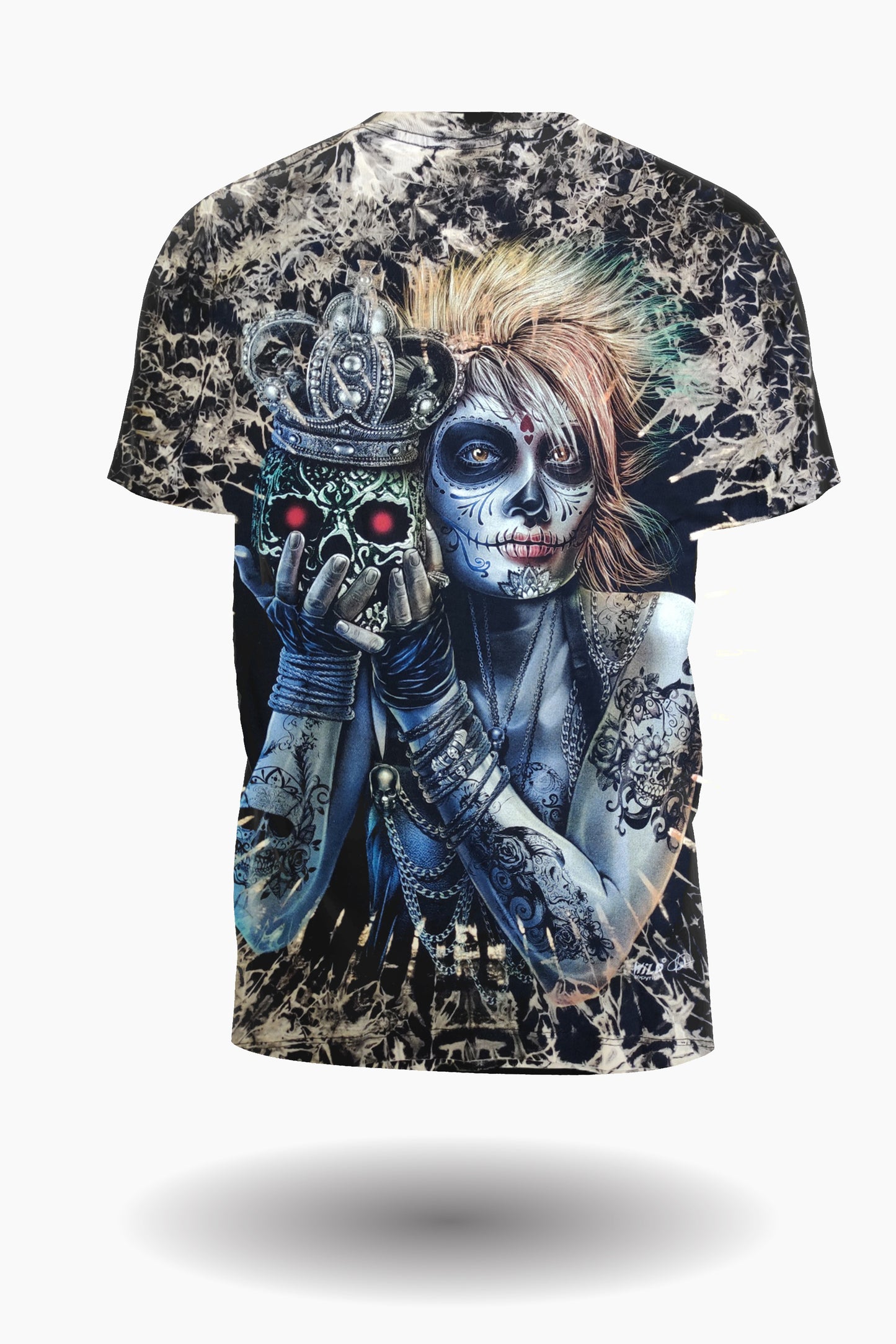 Wild Clothing Skull Queen Tie Dye T-Shirt Braun